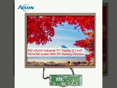 650 cd / m2 Màn hình TFT công nghiệp 12,1 inch Màn hình 1024x768 Với hướng xem IPS