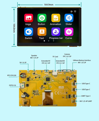 Màn hình LCD 7 inch 1024x600 IPS ESP32 P4 Bảng phát triển Màn hình cảm ứng dung lượng trên máy ESP32-C6 ForArduino ESP IDE